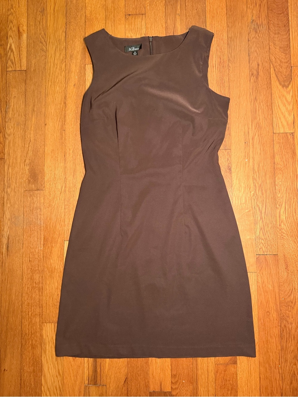 AGB Sleeveless Dress in Chocolate Brown
